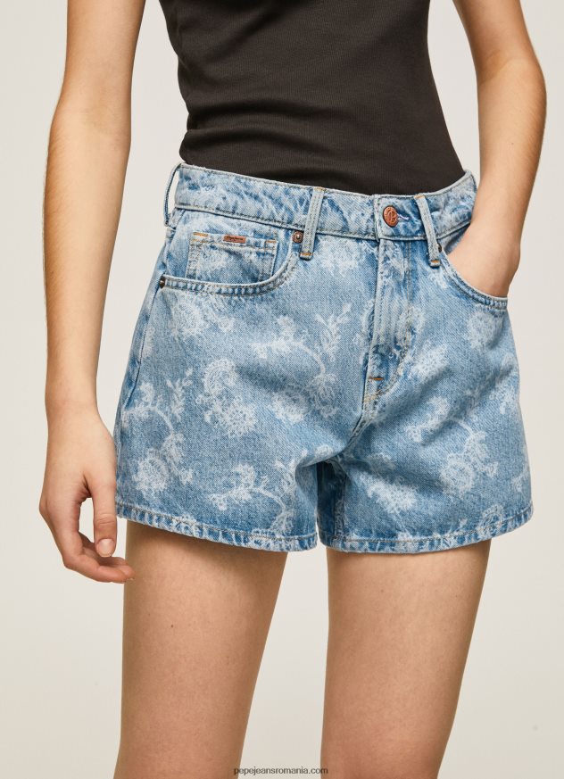 pantaloni scurți din denim cu imprimeu floral femei Pepe Jeans denim 6Z0R46502 - imagine 3