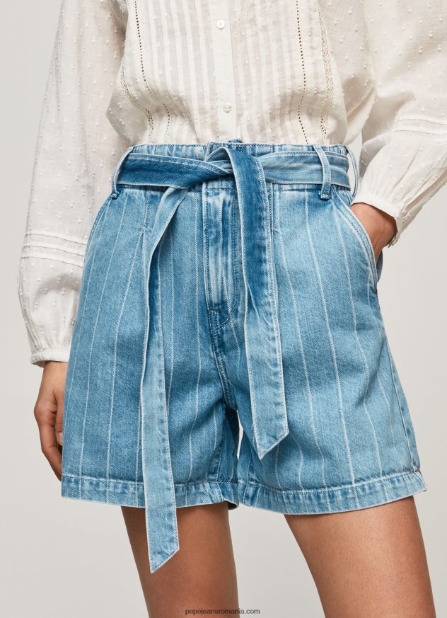 pantaloni scurți din denim cu imprimeu în dungi femei Pepe Jeans denim 6Z0R46478 - imagine 3