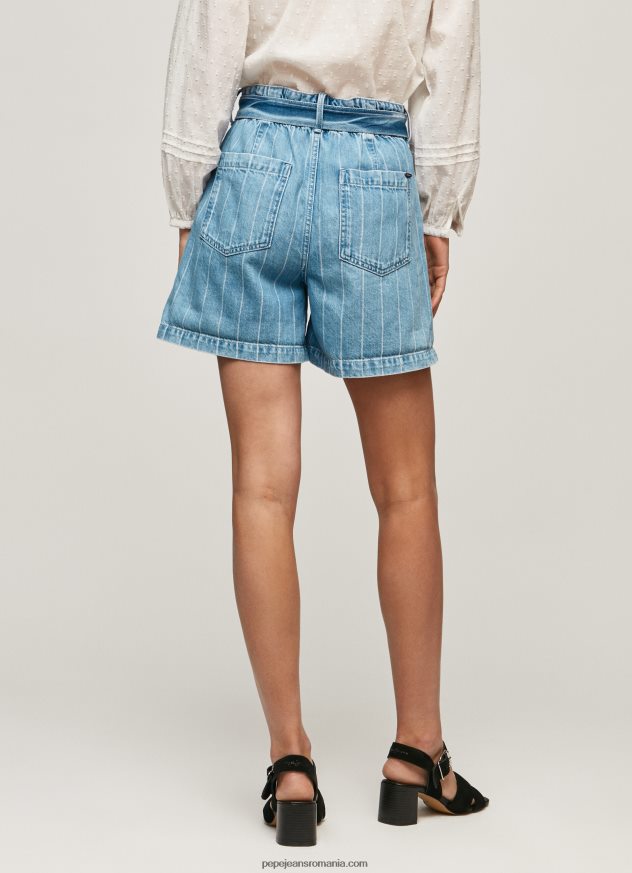 pantaloni scurți din denim cu imprimeu în dungi femei Pepe Jeans denim 6Z0R46478 - imagine 5