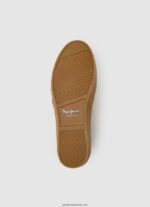 pantofi colin adidași din piele femei Pepe Jeans nisip 6Z0R46639 - imagine 5