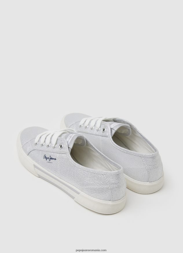 pantofi sport de bază brady party femei Pepe Jeans argint 6Z0R46626 - imagine 4