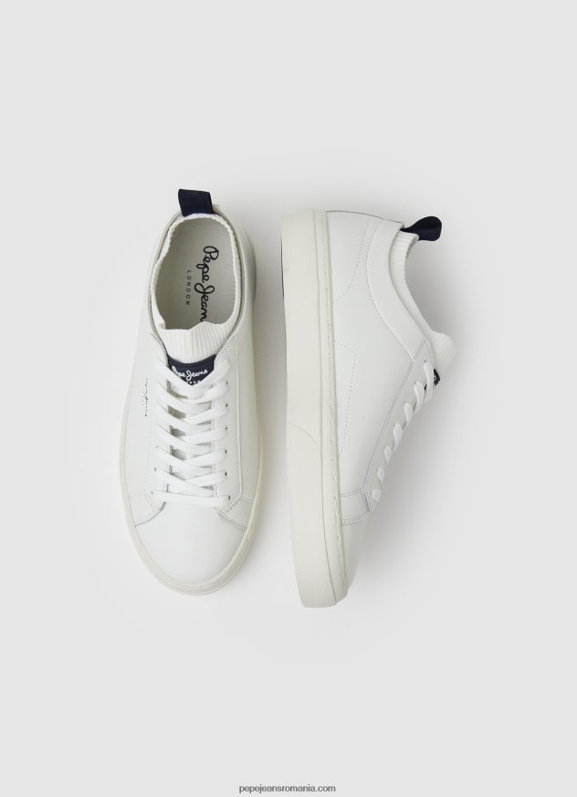 pantofi sport yogi din piele bărbați Pepe Jeans alb 6Z0R461190 - imagine 2