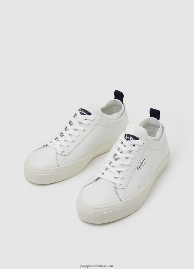 pantofi sport yogi din piele bărbați Pepe Jeans alb 6Z0R461190 - imagine 3