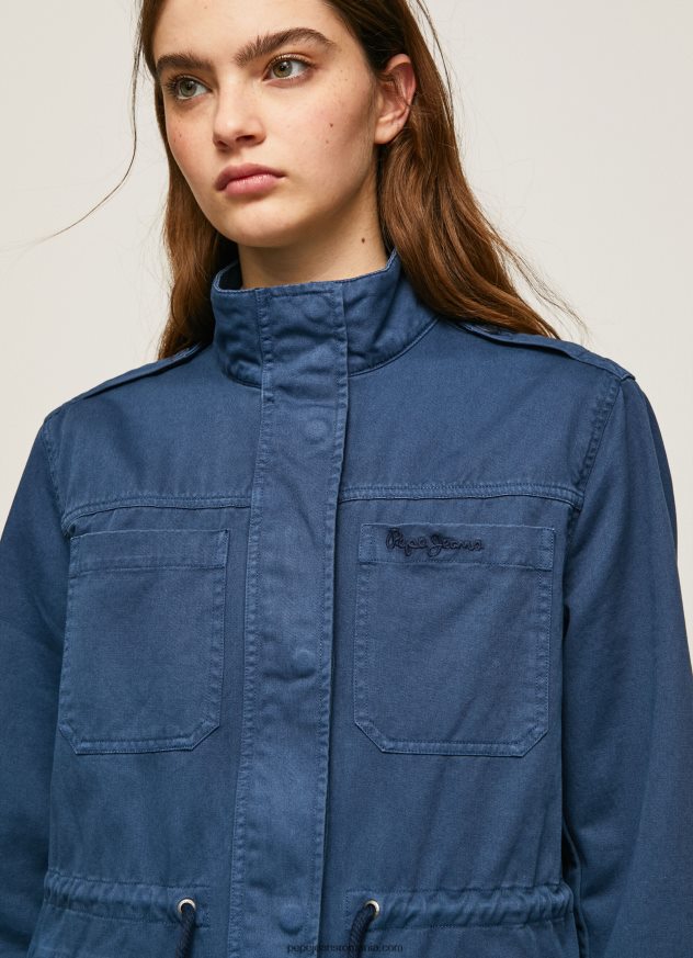 parka din bumbac cu imprimeu union jack femei Pepe Jeans ocean 6Z0R46127 - imagine 2