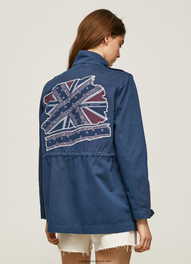 parka din bumbac cu imprimeu union jack femei Pepe Jeans ocean 6Z0R46127 - imagine 3