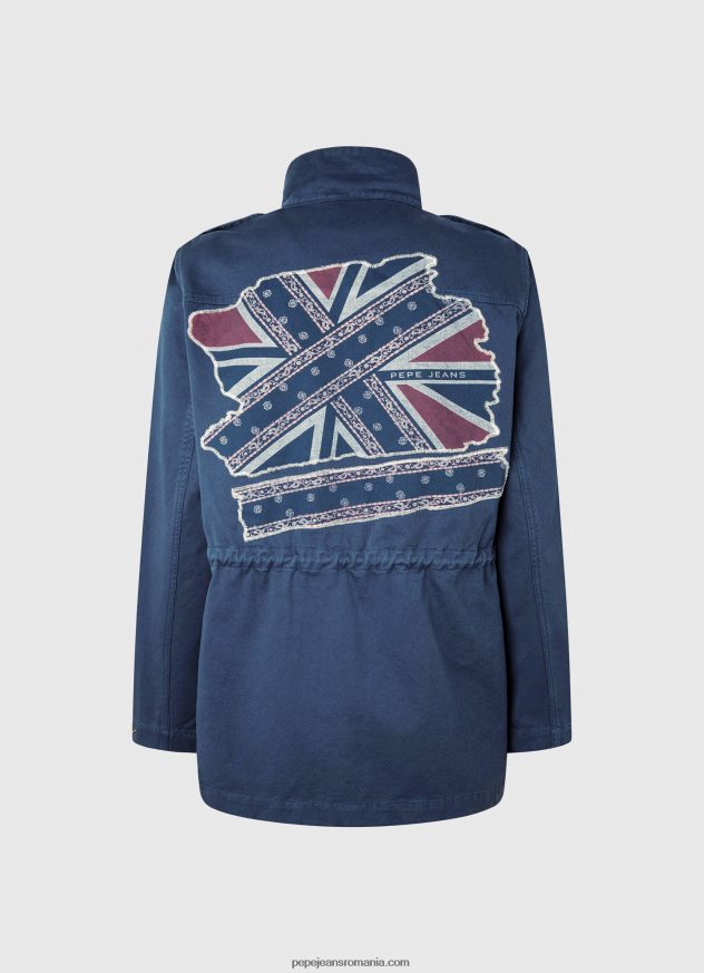 parka din bumbac cu imprimeu union jack femei Pepe Jeans ocean 6Z0R46127 - imagine 5