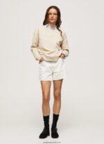 pulover din bumbac brodat femei Pepe Jeans piele de bivol 6Z0R46272 - imagine 2