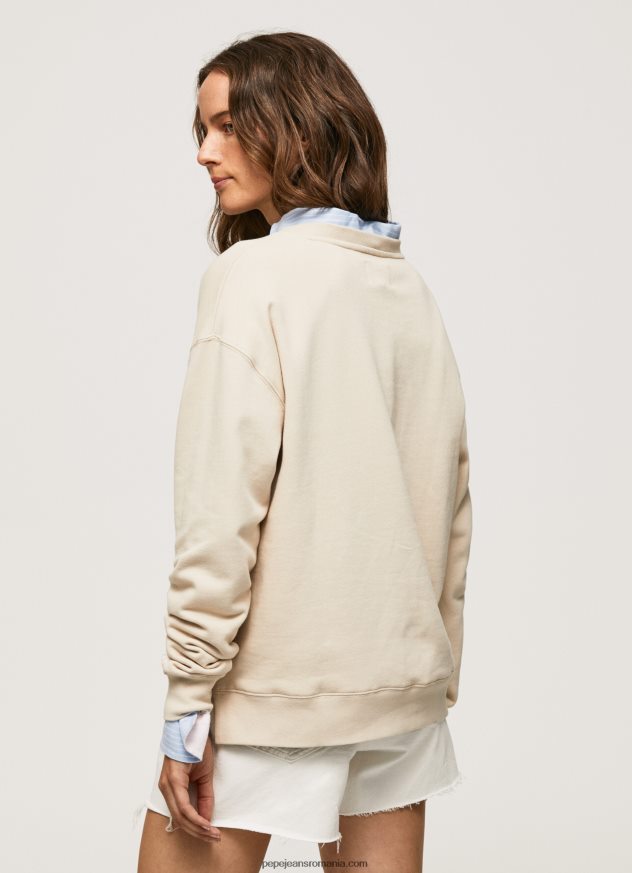pulover din bumbac brodat femei Pepe Jeans piele de bivol 6Z0R46272 - imagine 4
