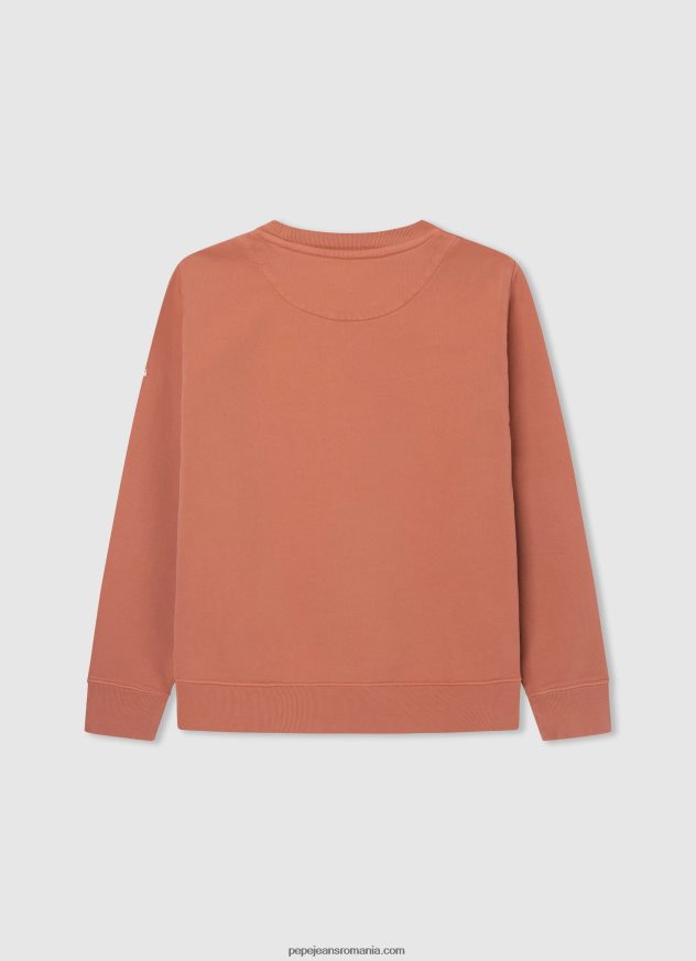 pulover din bumbac colorat băiat Pepe Jeans portocala de dovleac 6Z0R461602 - imagine 2