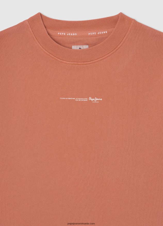 pulover din bumbac colorat băiat Pepe Jeans portocala de dovleac 6Z0R461602 - imagine 3