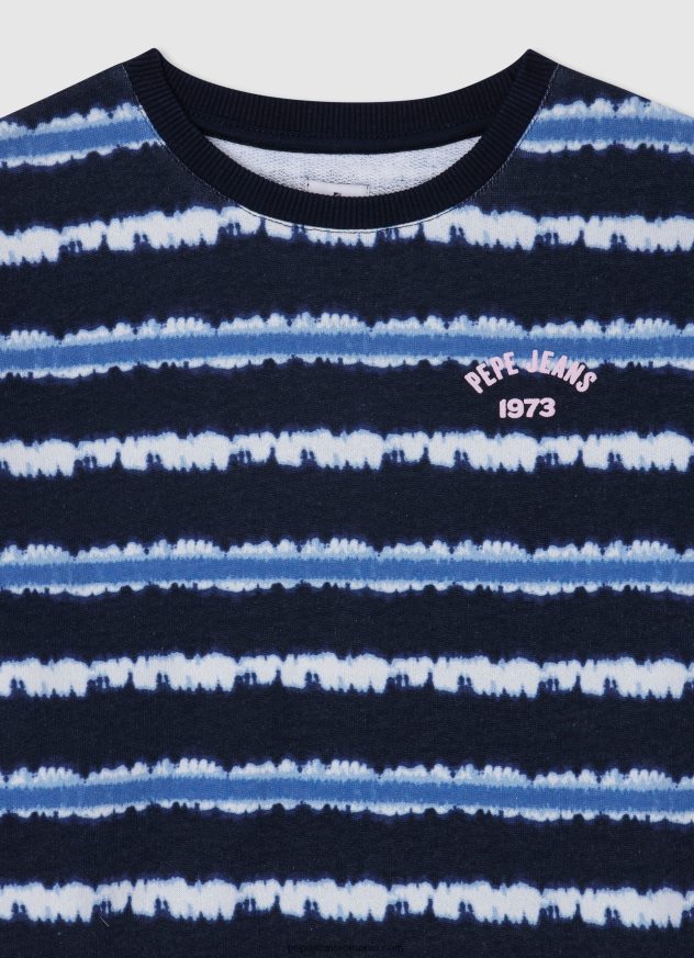 pulover din bumbac cu dungi decolorate fată Pepe Jeans dulwich 6Z0R461408 - imagine 3