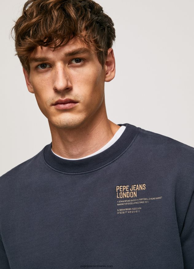 pulover din bumbac cu guler rotunjit bărbați Pepe Jeans dulwich 6Z0R46873 - imagine 3