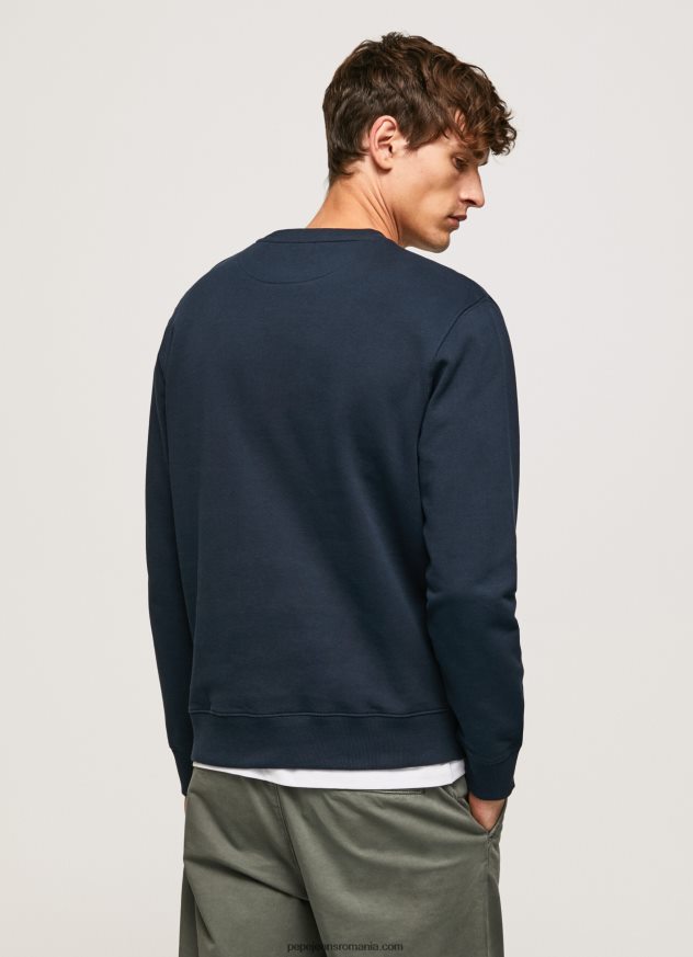 pulover din bumbac cu guler rotunjit bărbați Pepe Jeans dulwich 6Z0R46894 - imagine 4