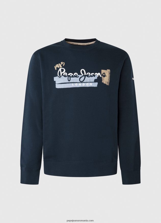 pulover din bumbac cu guler rotunjit bărbați Pepe Jeans dulwich 6Z0R46894 - imagine 5