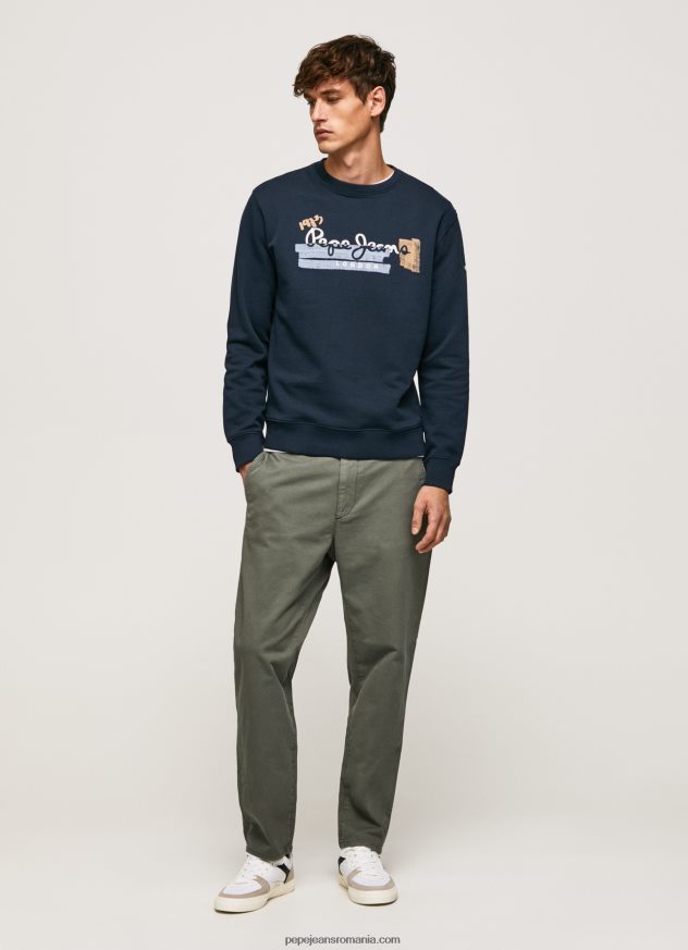 pulover din bumbac cu guler rotunjit bărbați Pepe Jeans dulwich 6Z0R46894 - imagine 1