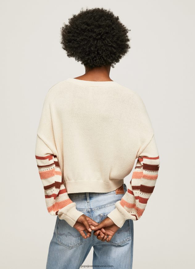 pulover din bumbac cu imprimeu în dungi femei Pepe Jeans multi 6Z0R46236 - imagine 4