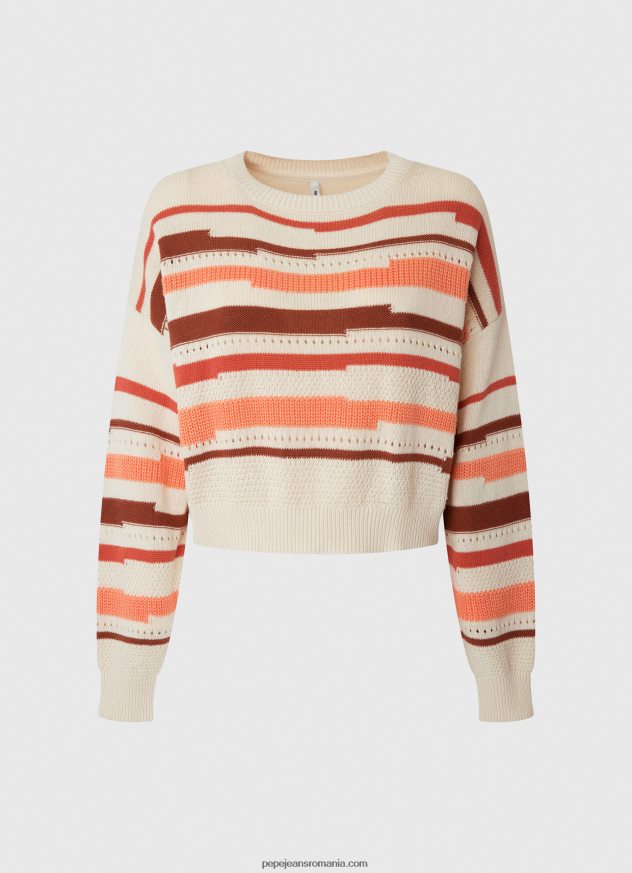 pulover din bumbac cu imprimeu în dungi femei Pepe Jeans multi 6Z0R46236 - imagine 5