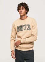 Pulover din bumbac cu logo 1973 bărbați Pepe Jeans piatră 6Z0R46889 - imagine 3