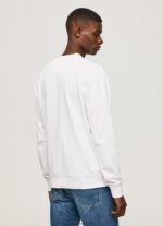pulover din bumbac cu logo imprimat bărbați Pepe Jeans alb 6Z0R46880 - imagine 4