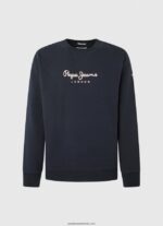 pulover din bumbac cu logo imprimat bărbați Pepe Jeans dulwich 6Z0R46884 - imagine 5