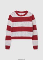pulover din bumbac fată Pepe Jeans studio roșu 6Z0R461403 - imagine 4