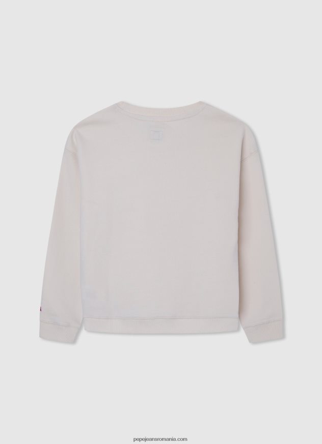 pulover din bumbac imprimat cu logo fată Pepe Jeans mousse 6Z0R461404 - imagine 2