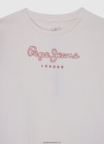 pulover din bumbac imprimat cu logo fată Pepe Jeans mousse 6Z0R461404 - imagine 3