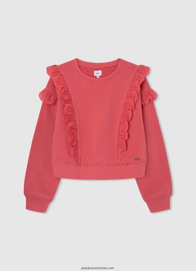 pulover din bumbac imprimat cu logo fată Pepe Jeans mousse 6Z0R461404 - imagine 4