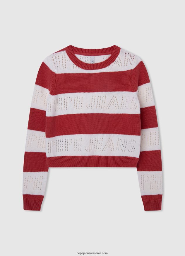 pulover din bumbac imprimat cu logo fată Pepe Jeans mousse 6Z0R461404 - imagine 5