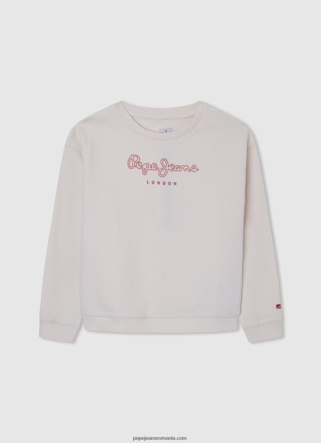 pulover din bumbac imprimat cu logo fată Pepe Jeans mousse 6Z0R461404 - imagine 1