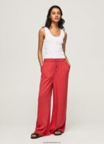 pungă de hârtie pantaloni largi femei Pepe Jeans studio roșu 6Z0R46303