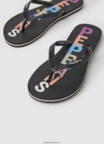 rake letters șlapi de plajă femei Pepe Jeans negru 6Z0R46697 - imagine 3