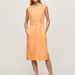 rochie cu guler cu rever femei Pepe Jeans piersică 6Z0R46212
