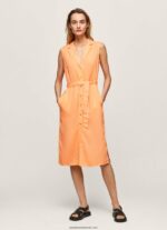 rochie cu guler cu rever femei Pepe Jeans piersică 6Z0R46212