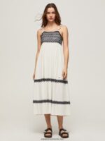 rochie din bumbac brodat femei Pepe Jeans mousse 6Z0R46189