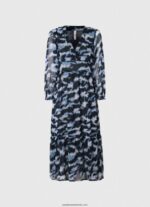 rochie midi cu imprimeu blita femei Pepe Jeans multi 6Z0R46194 - imagine 5