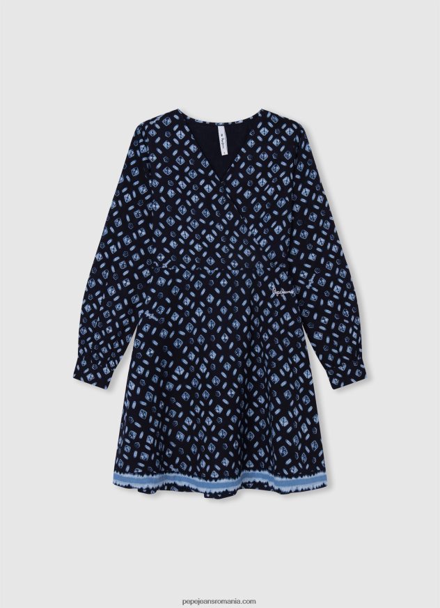 rochie mini cu guler rotunjit fată Pepe Jeans studio roșu 6Z0R461390 - imagine 5