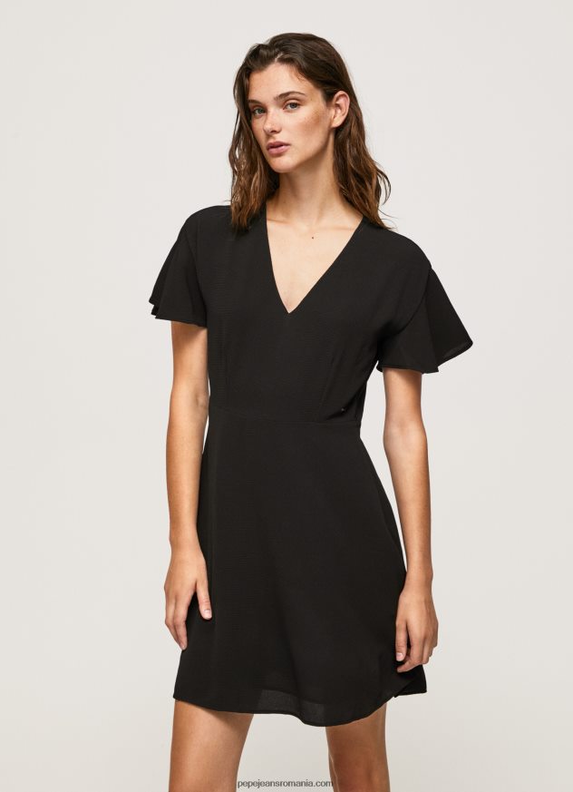 rochie_scurta_cu_decolteu_in_v_femei_pepe_jeans_negru_6z0r46195.jpg rochie scurtă cu decolteu în V femei Pepe Jeans negru 6Z0R46195 - imagine 1