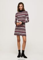 rochie scurtă din tricot cu dungi femei Pepe Jeans multi 6Z0R46174 - imagine 2