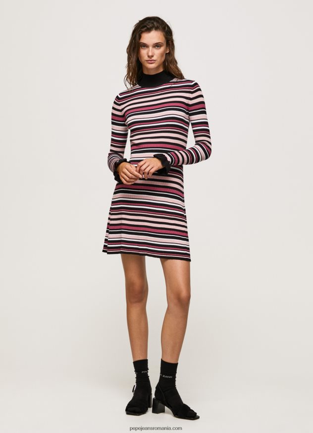 rochie scurtă din tricot cu dungi femei Pepe Jeans multi 6Z0R46174 - imagine 2