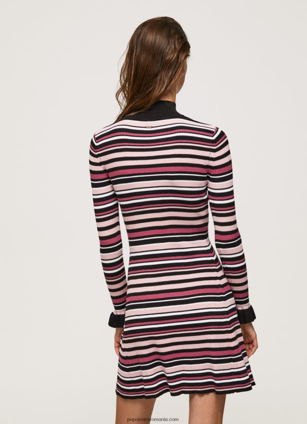rochie scurtă din tricot cu dungi femei Pepe Jeans multi 6Z0R46174 - imagine 4