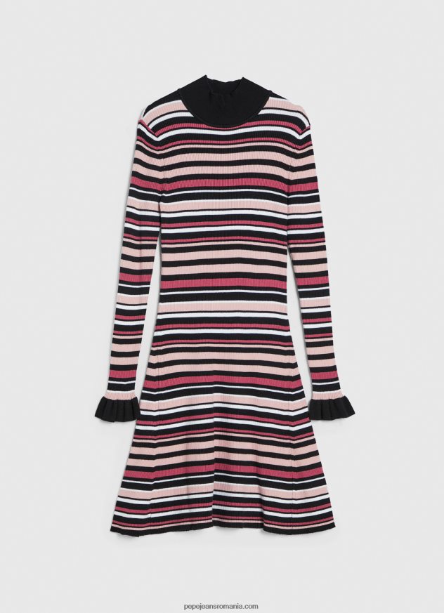 rochie scurtă din tricot cu dungi femei Pepe Jeans multi 6Z0R46174 - imagine 5