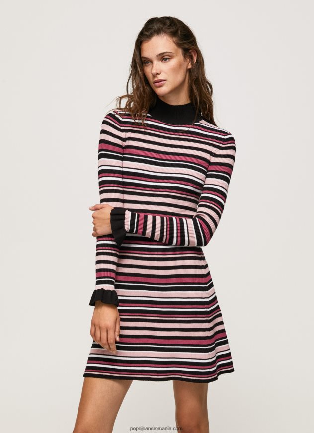 rochie scurtă din tricot cu dungi femei Pepe Jeans multi 6Z0R46174 - imagine 1