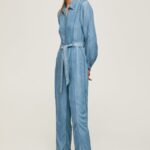 salopeta lunga cu detaliu curea femei Pepe Jeans albastru 6Z0R46192