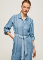 salopeta lunga cu detaliu curea femei Pepe Jeans albastru 6Z0R46192 - imagine 3
