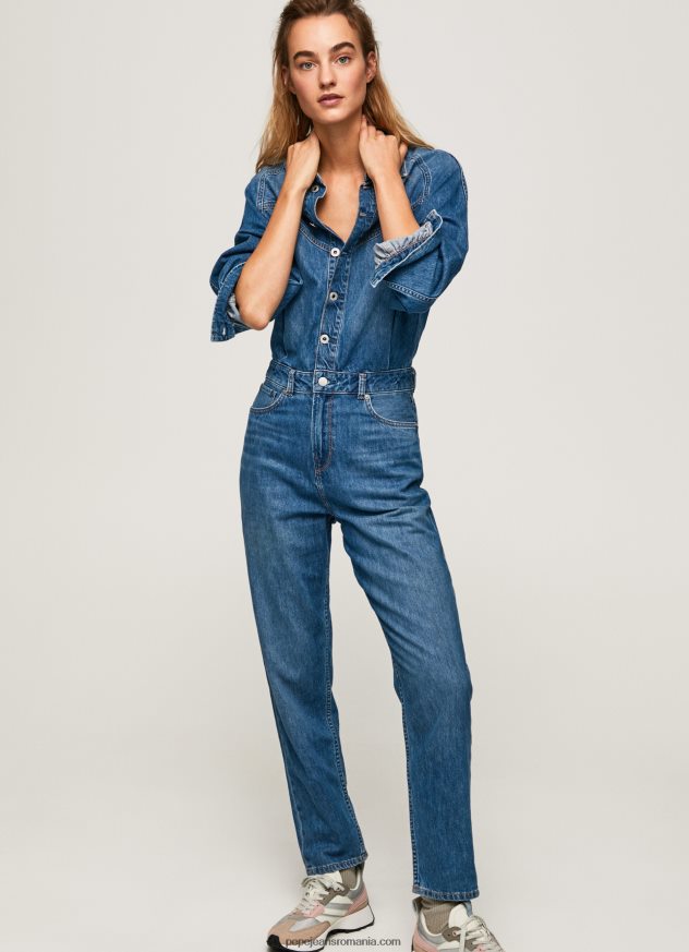 salopetă lungă din denim de bumbac femei Pepe Jeans denim 6Z0R46147 - imagine 2