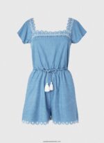 salopetă scurtă din denim femei Pepe Jeans albastru 6Z0R46191 - imagine 5