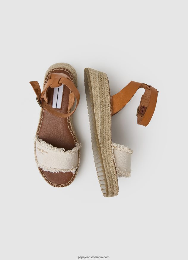 sandale cu pană din material kate femei Pepe Jeans aproape alb 6Z0R46678 - imagine 2