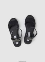 sandale cu pană din material kate femei Pepe Jeans negru 6Z0R46671 - imagine 2