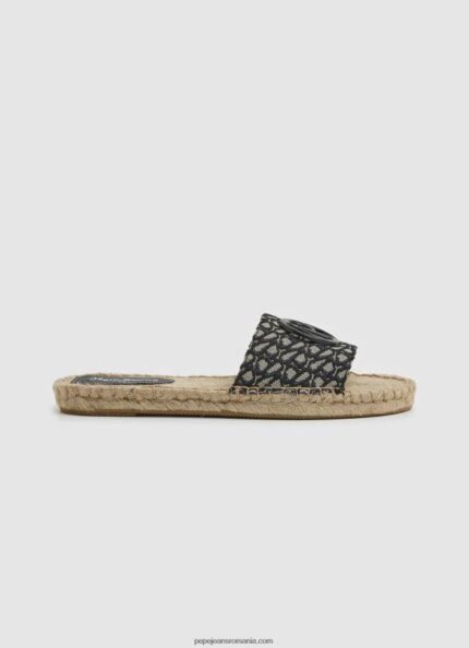 sandale din iută jacquard siva femei Pepe Jeans negru 6Z0R46683